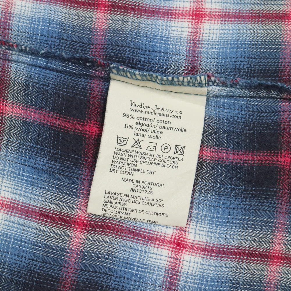 Nudie Jeans Co. Plaid Check Shirt Size M