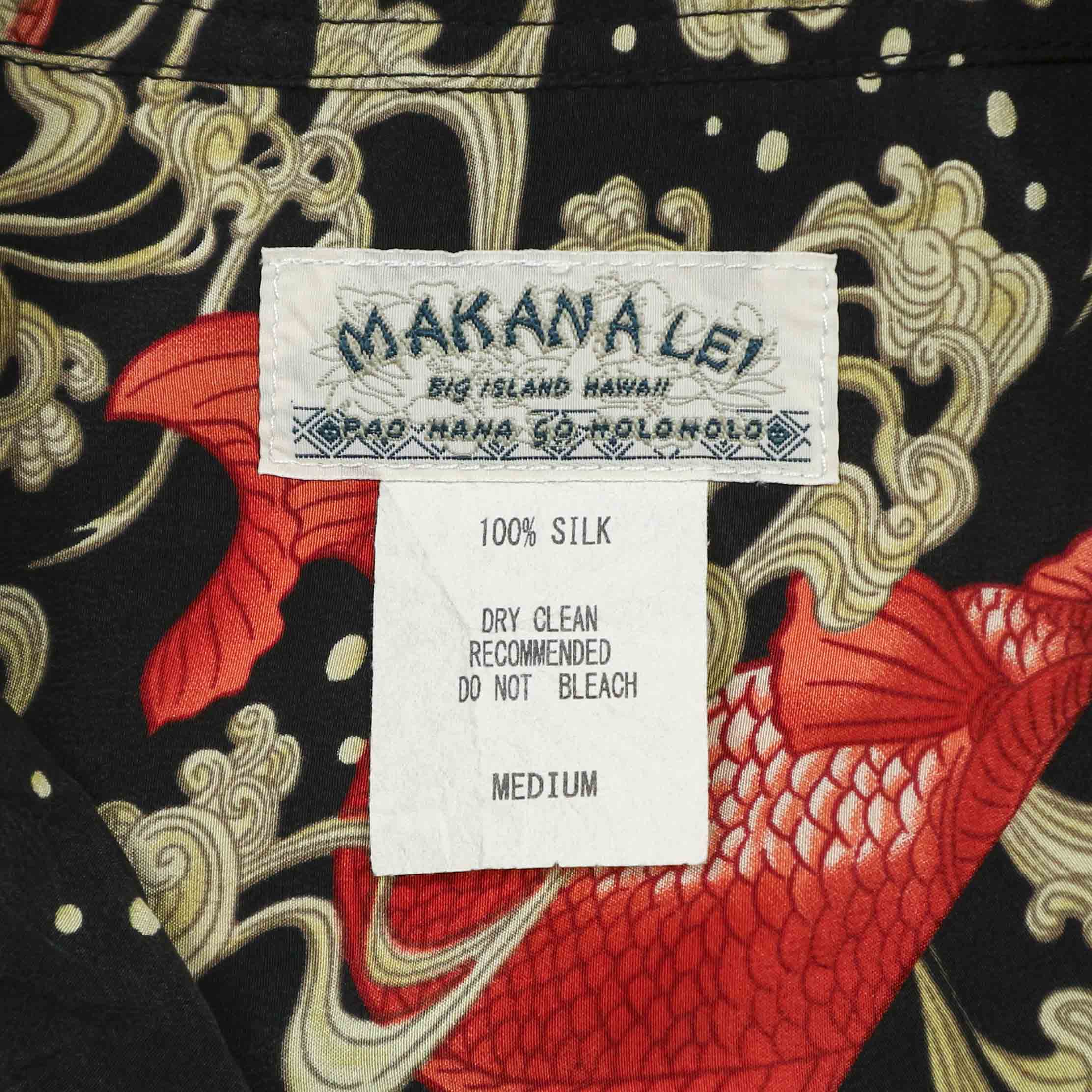 Makana Lei Silk Hawaiian Shirt Size M