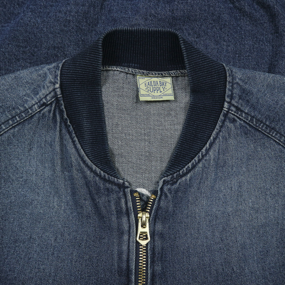 Kailua Bay Supply Denim Bomber Jacket Size M