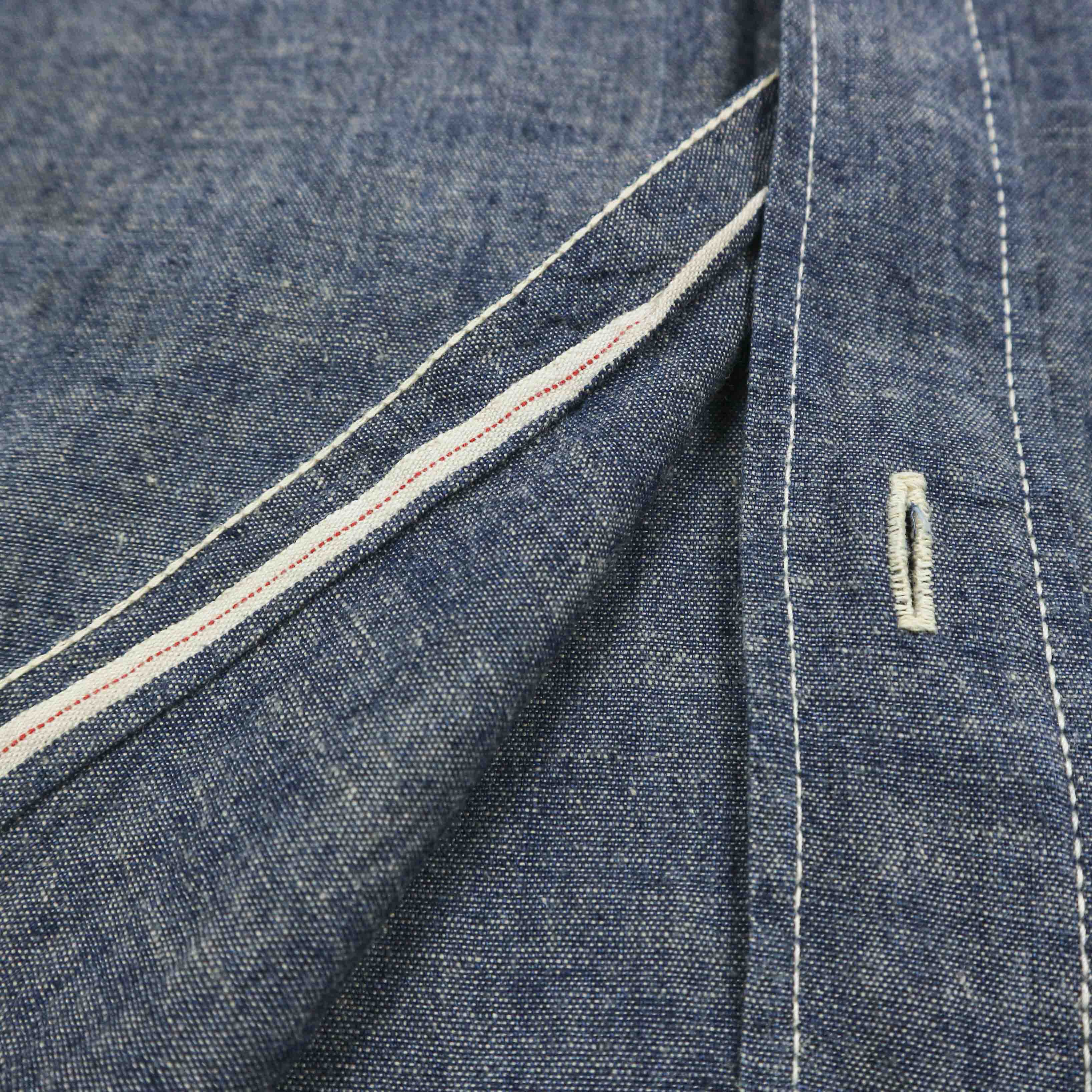 Skull Jeans Selvedge Chambray Work Shirt Size S