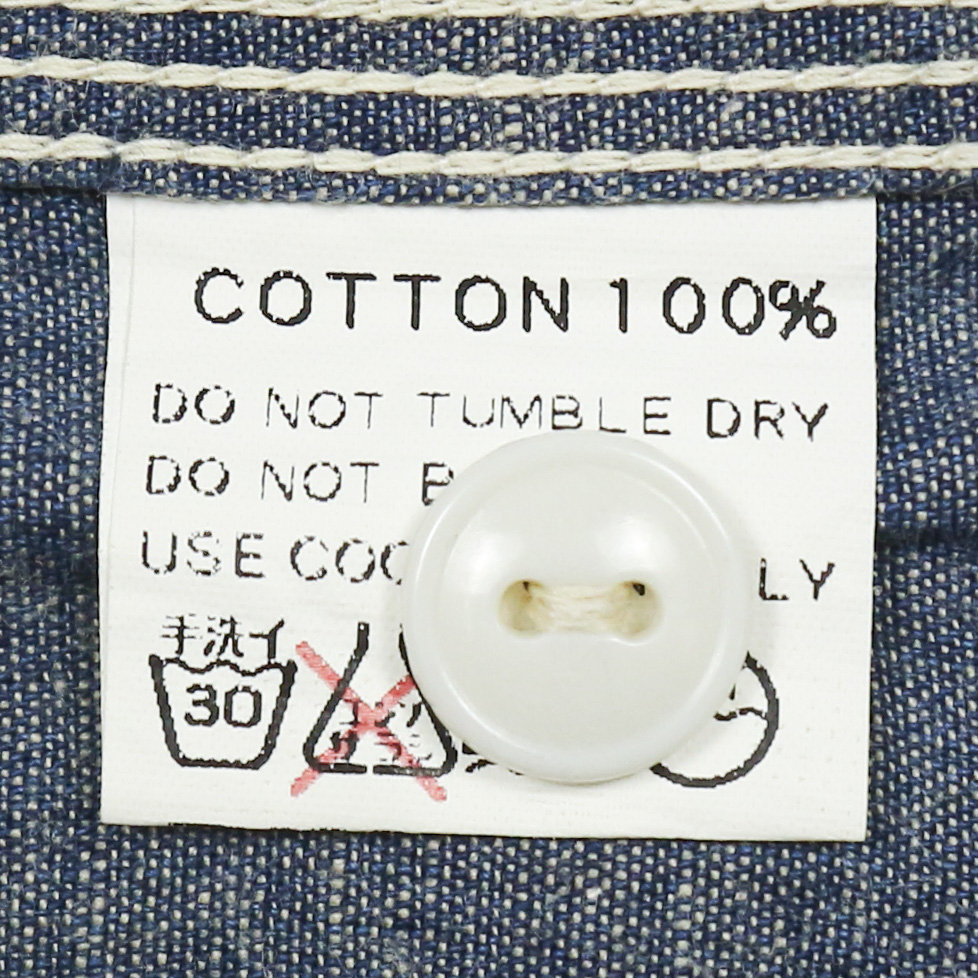 Skull Jeans Selvedge Chambray Work Shirt Size S