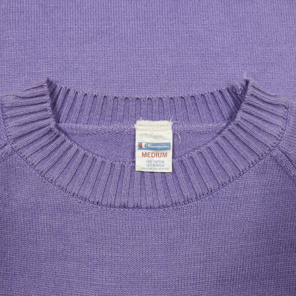 Vtg 80s Champion Knitted Logo Sweatshirt Size S