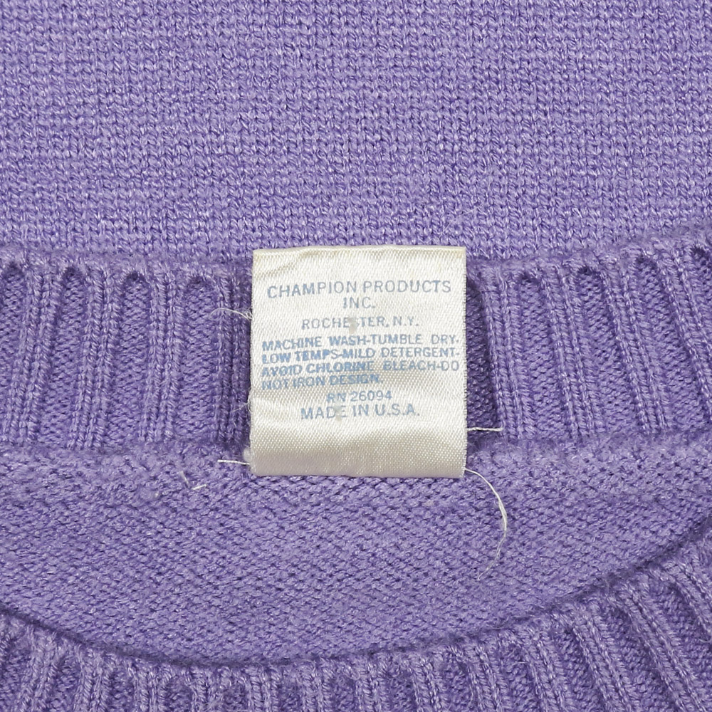Vtg 80s Champion Knitted Logo Sweatshirt Size S