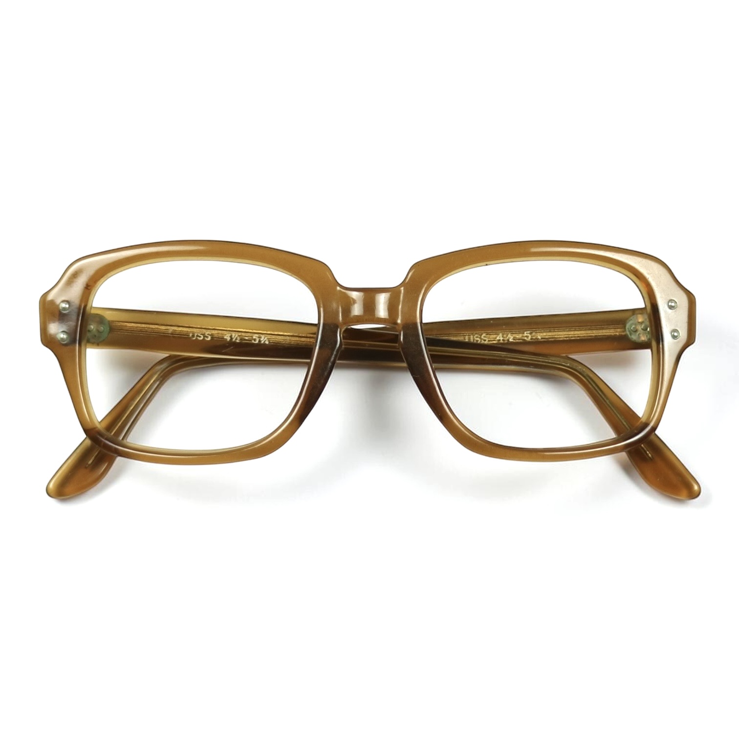 70s U.S. Military Issue Glasses Frame - Light Brown [50-20]