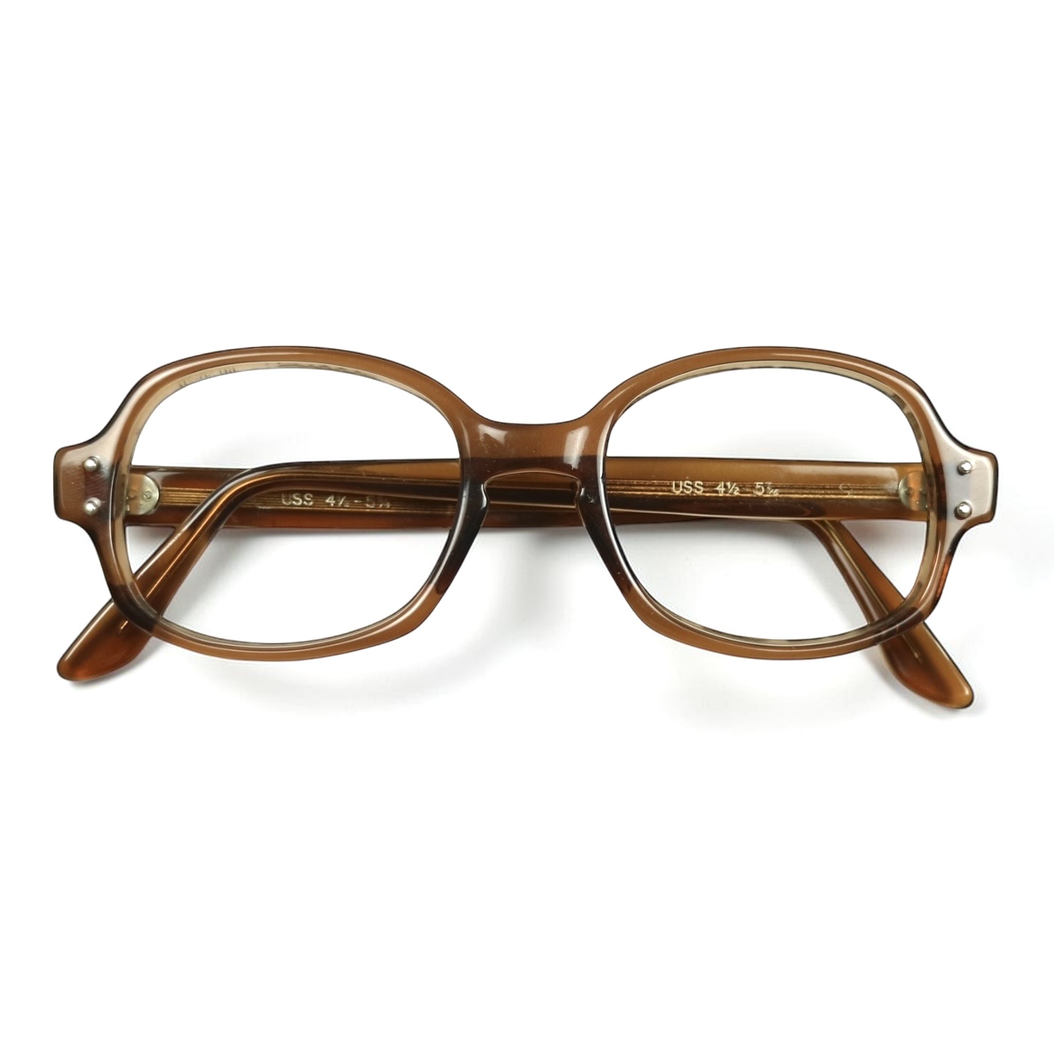 80s U.S. Military Issue Glasses Oval Frame - Brown [50-20]
