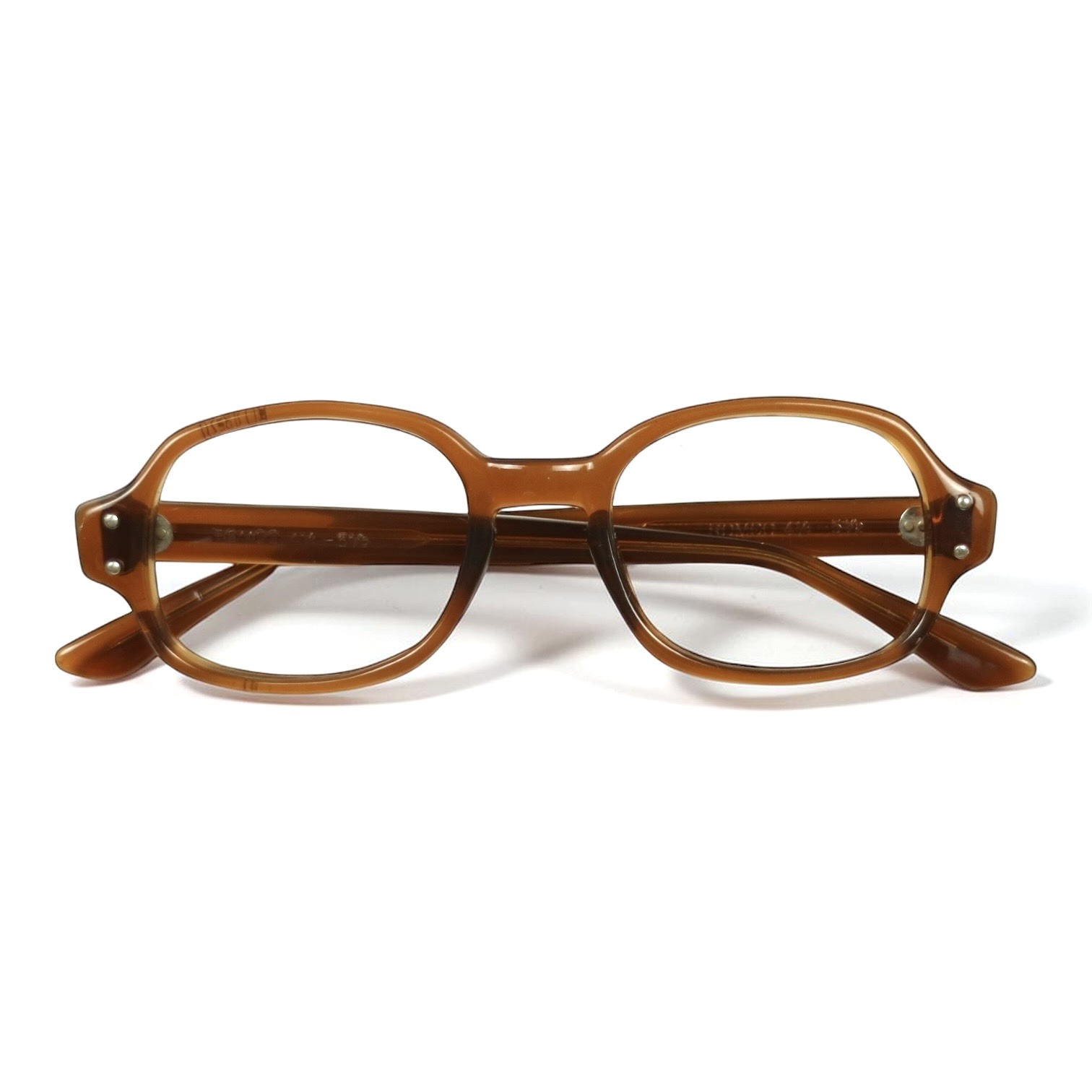 80s U.S. Military Issue Glasses Oval Frame - Brown [46-20]