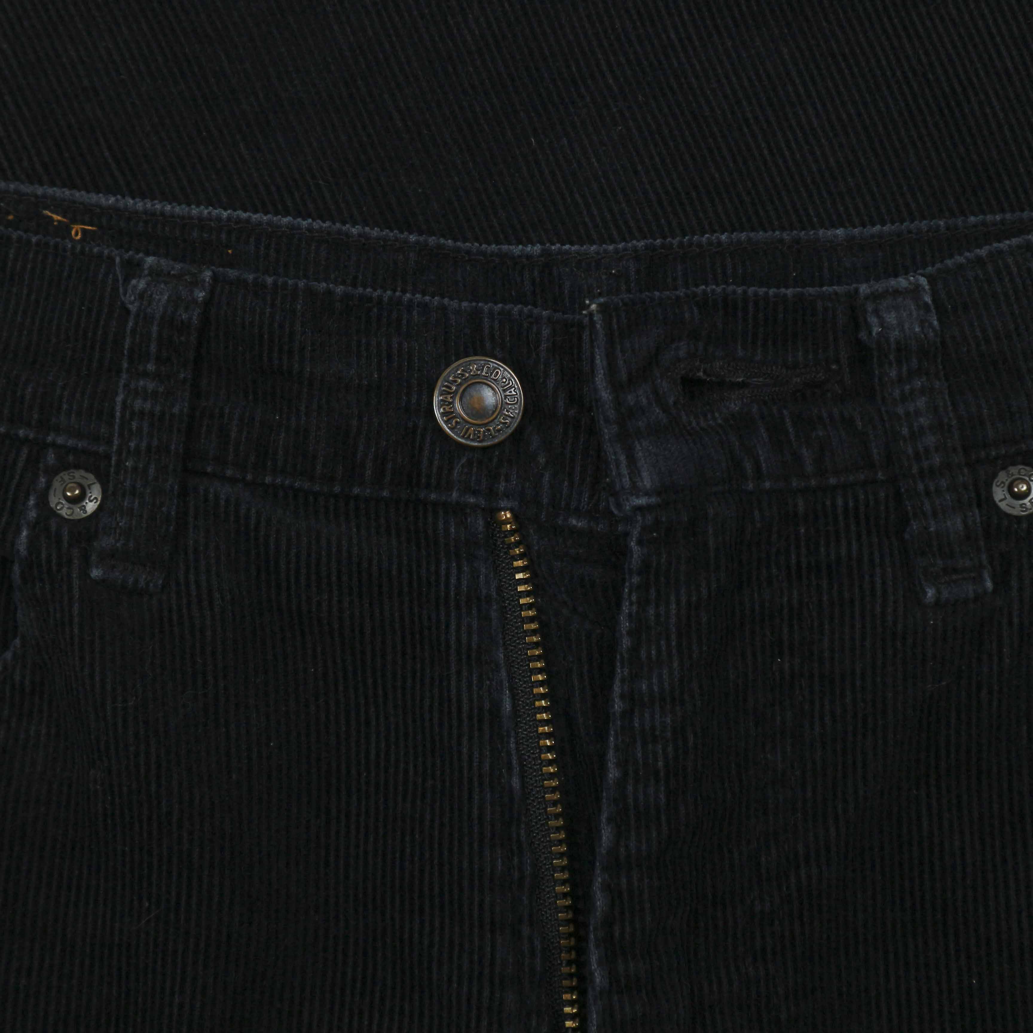 90s Levi's 515 Japan Black Corduroy Jeans Size 28