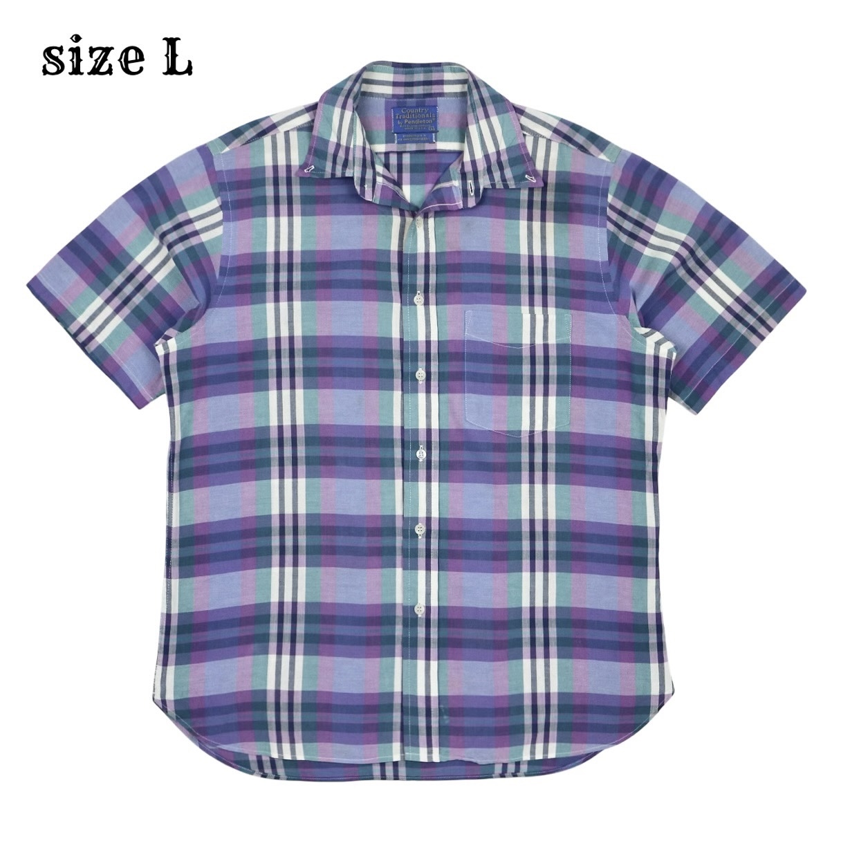 90s Pendleton Made in USA S/S Plaid Shirt Size L