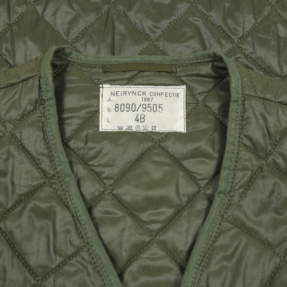 Vintage 80s Belgian Army Quilted Jacket Size L
