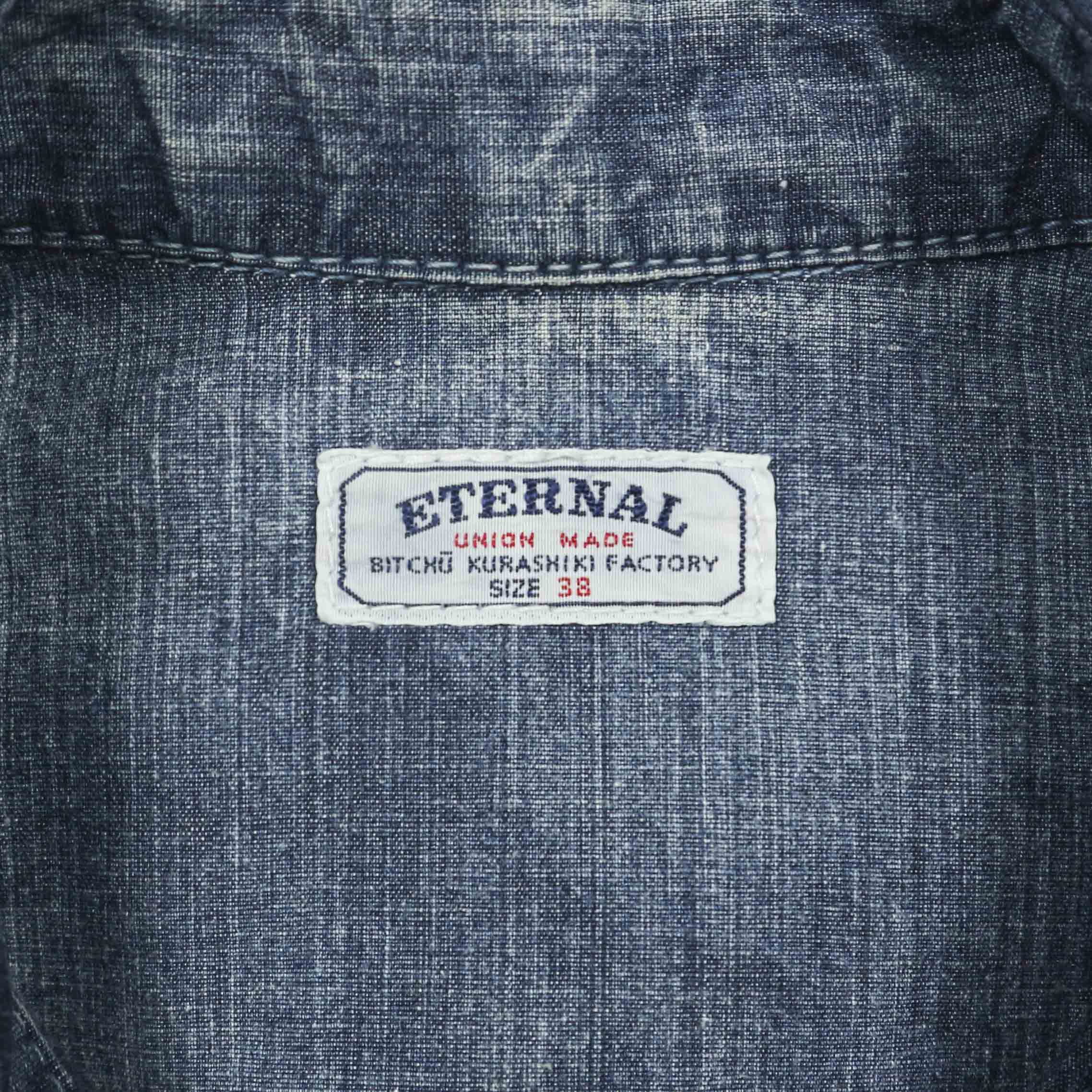 Eternal Indigo Canvas Western Shirt Size M