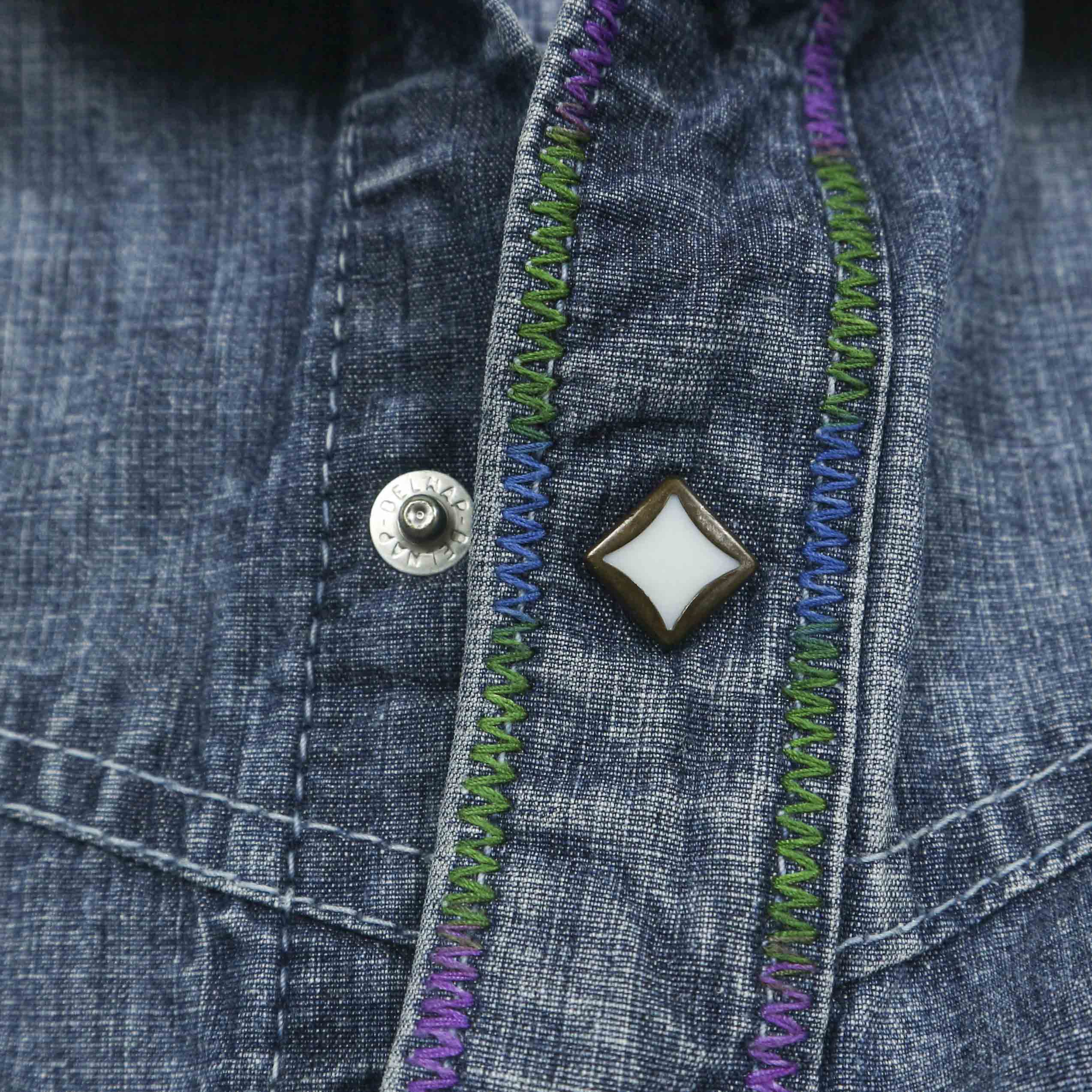 Eternal Indigo Canvas Western Shirt Size M