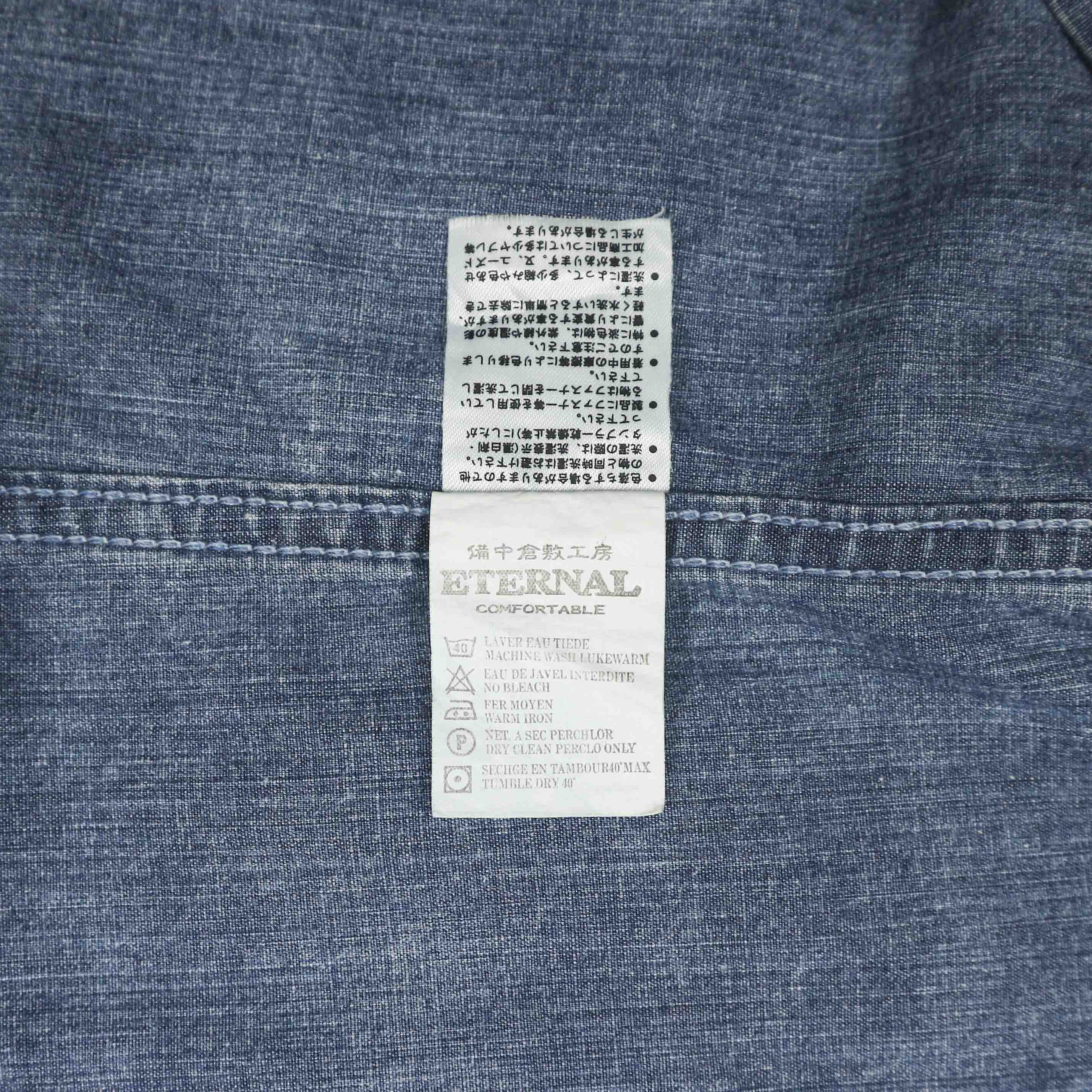 Eternal Indigo Canvas Western Shirt Size M