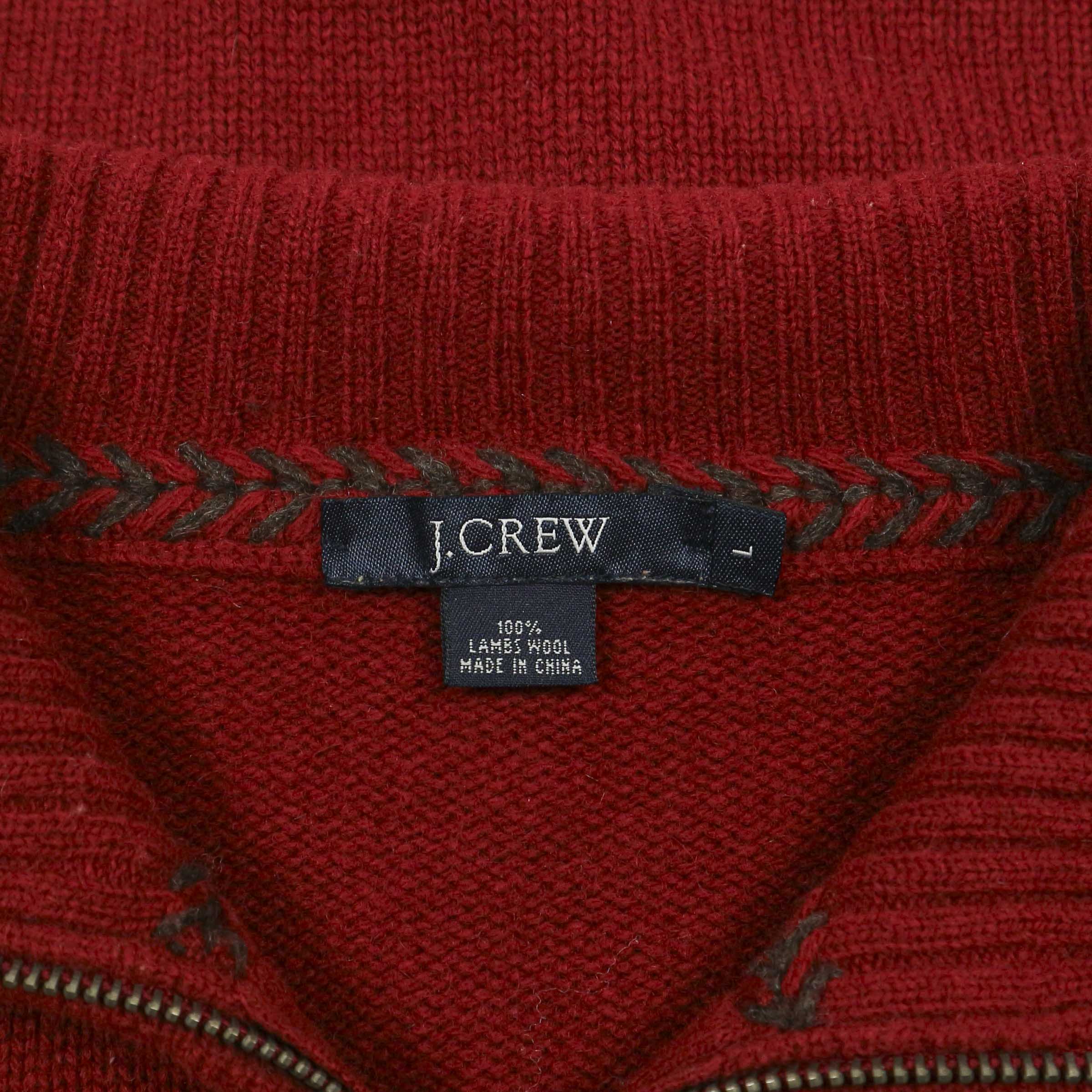 J.Crew 1/4 Zipped Wool Sweatshirt Size L