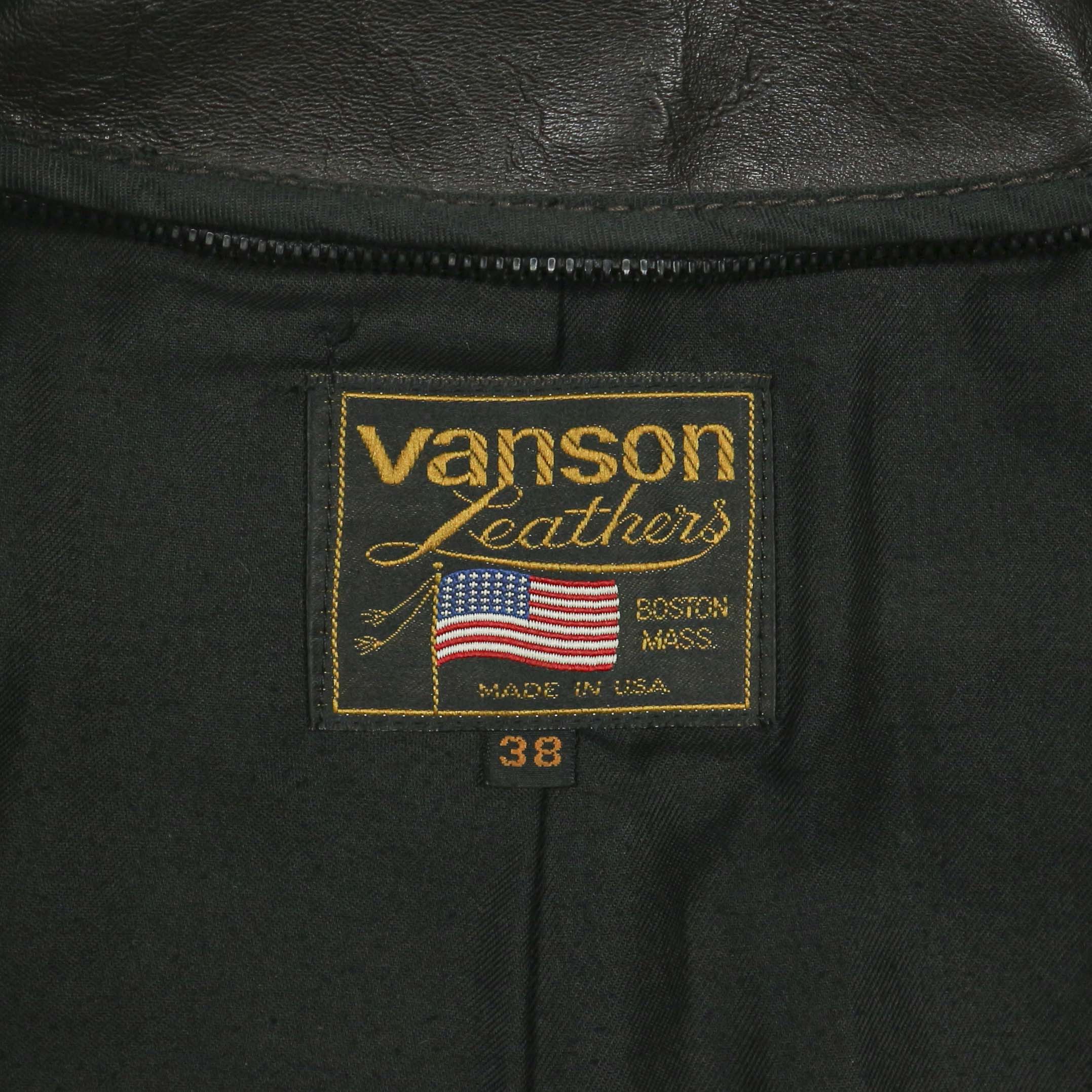 Vanson Model B Motorcycle Leather Jacket Size M