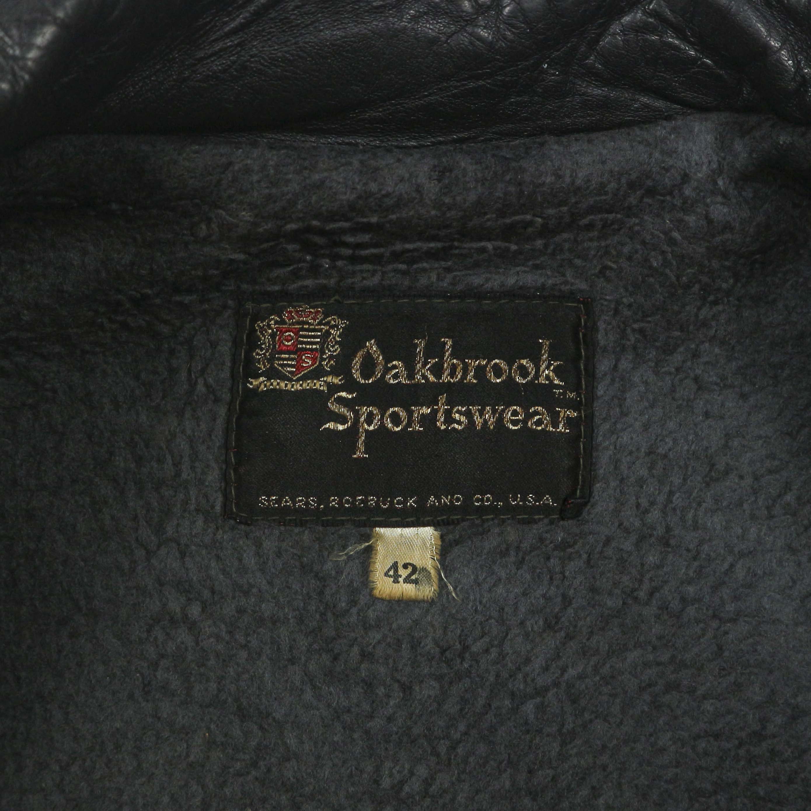Vintage 60s Sears Oakbrook Sportwear Leather Jacket Size L
