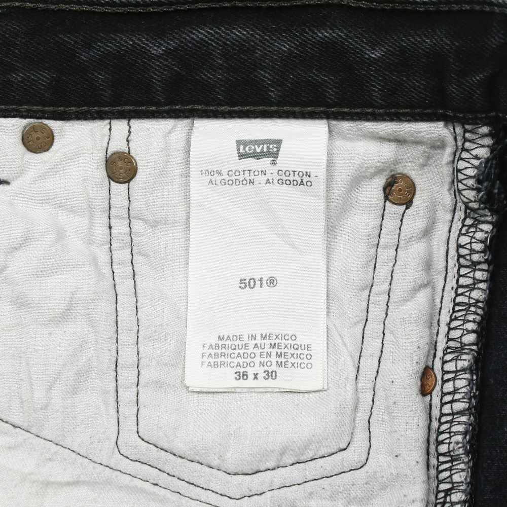 2010s Levi's 501 Black Denim Jeans Size 36