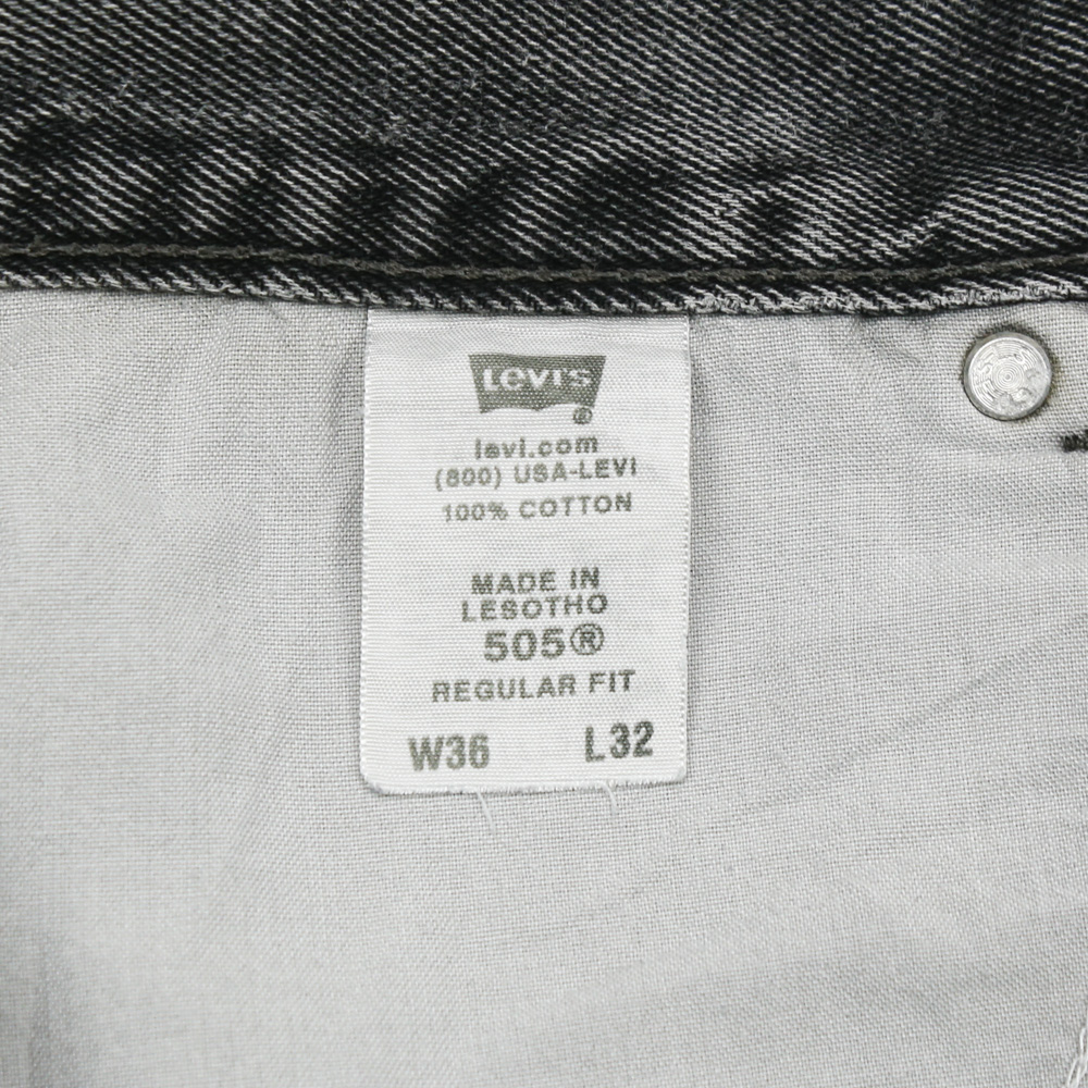 2000s Levi's 505 Faded Black Denim Jeans Size 36