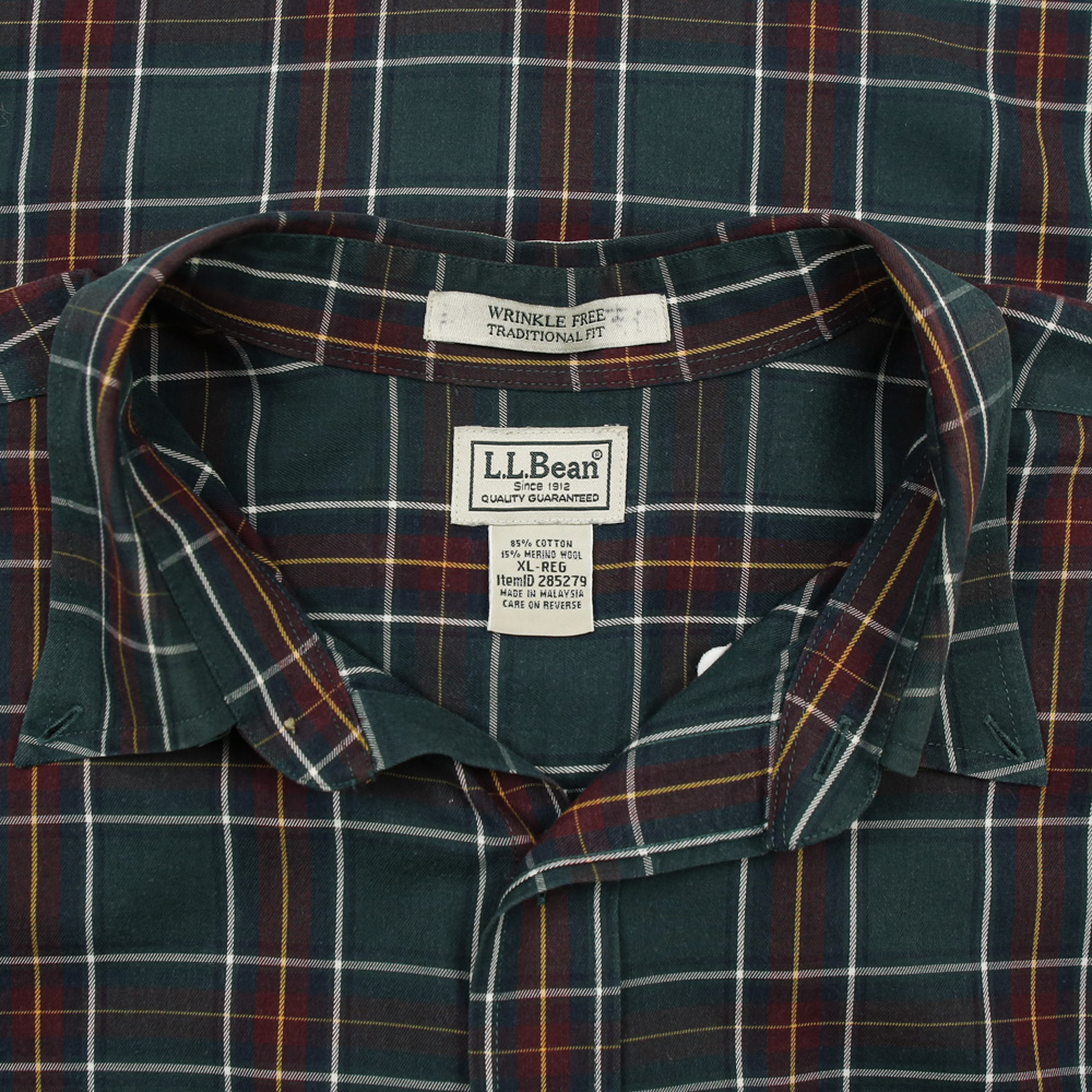 L.L.Bean Classic Plaid Check Shirt Size XL
