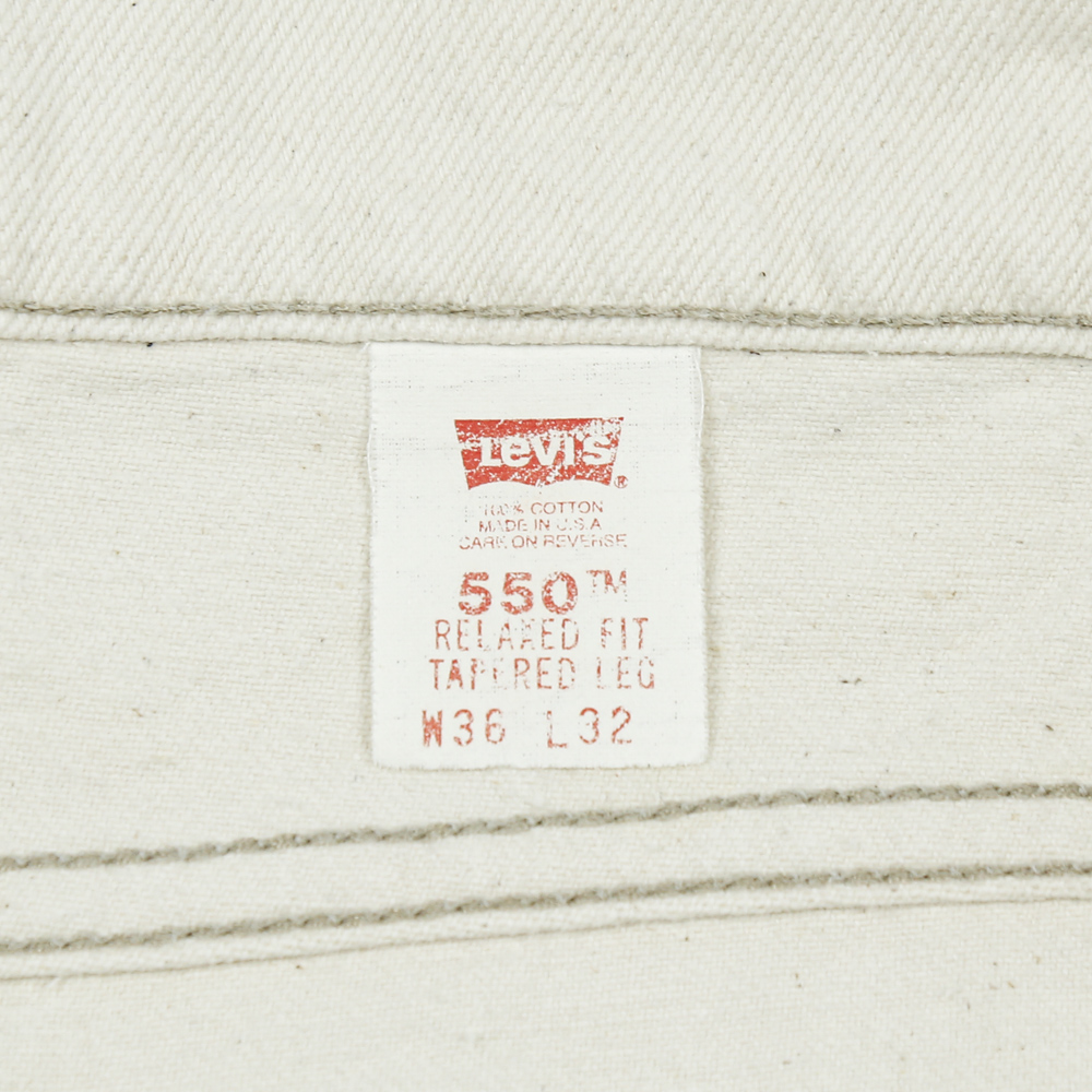 90s Levi's 550 USA Ecru Denim Jeans Size 36
