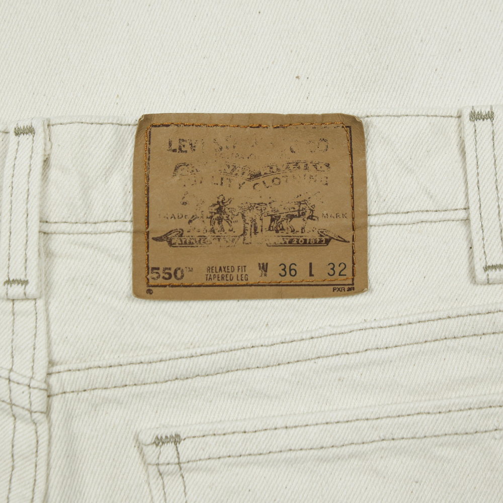 90s Levi's 550 USA Ecru Denim Jeans Size 36