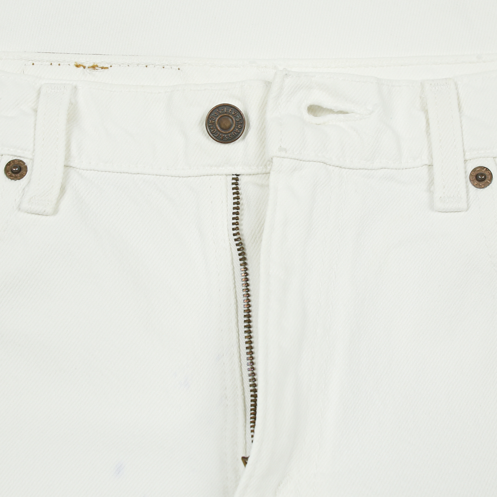 90s Levi's 550 USA White Denim Jeans Size 28