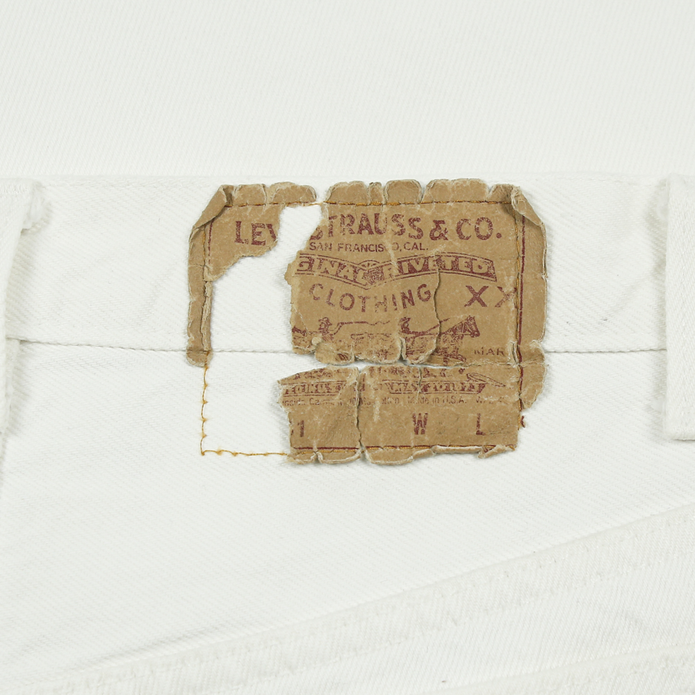 80s Levi's 501 Made in USA White Denim Jeans Size 32x31