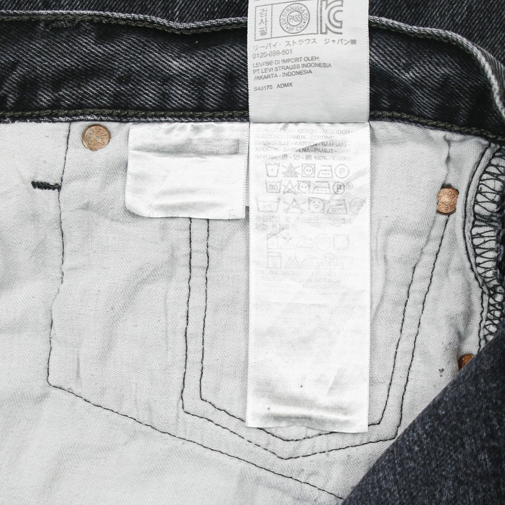 2010s Levi's 501 Black Denim Jeans Size 38