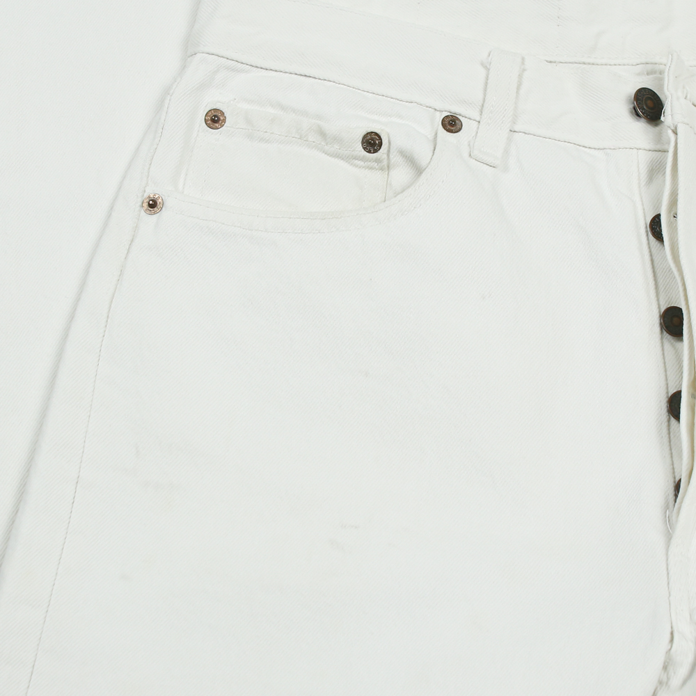 80s Levi's 501 Made in USA White Denim Jeans Size 32x31
