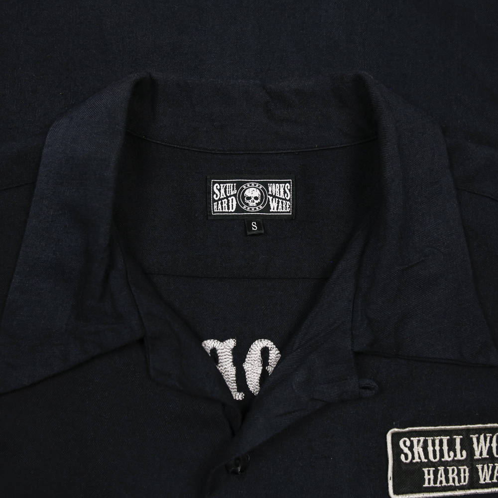 Skull Works Rayon Open-collar Sport Shirt Size S
