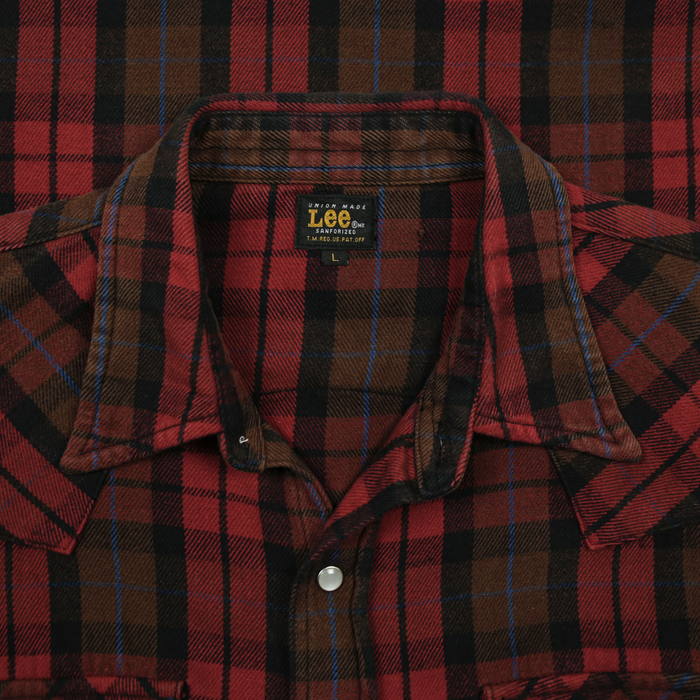 Lee Plaid Flannel Western Shirt Size M