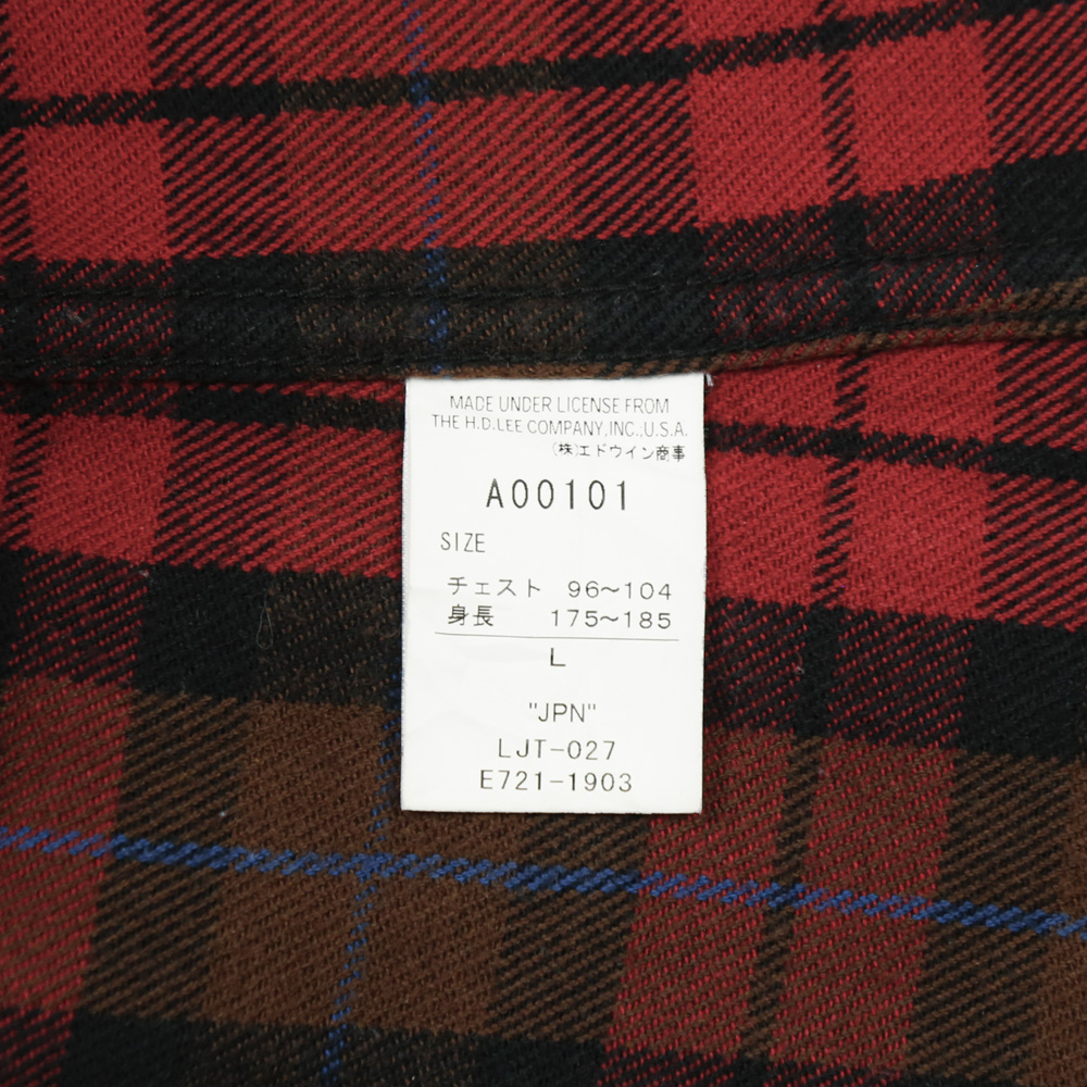 Lee Plaid Flannel Western Shirt Size M