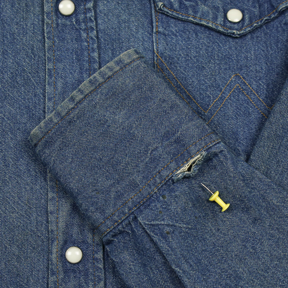 90s Wrangler Made in USA Denim Western Shirt Size M