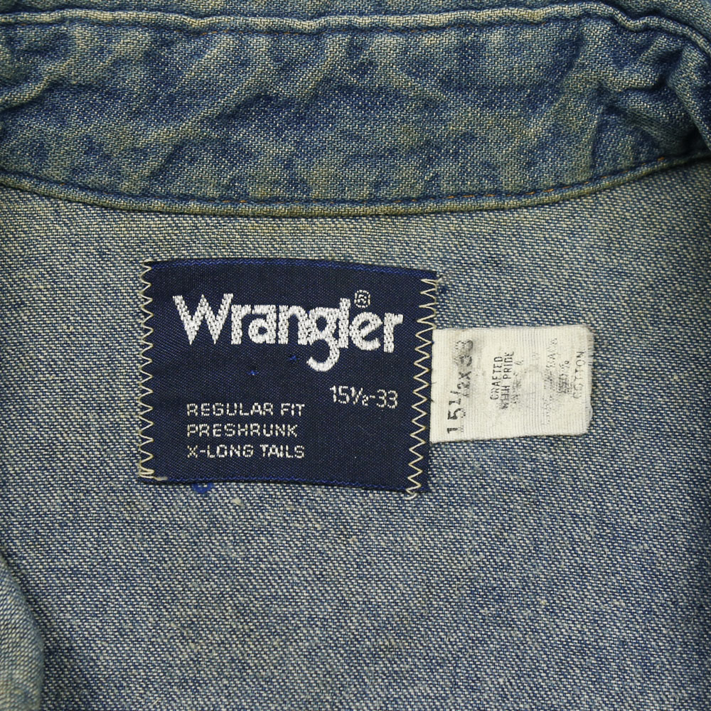 90s Wrangler Made in USA Denim Western Shirt Size M
