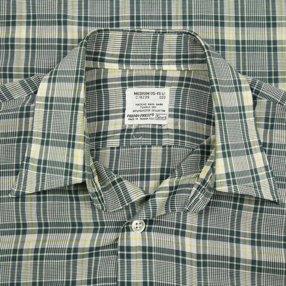80s Sears Vintage Short-sleeve Plaid Shirt Size M