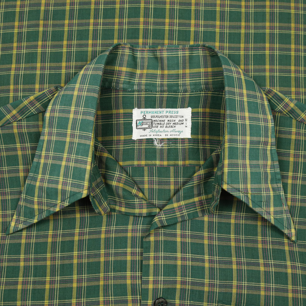 80s Kmart Vintage Perma Press Plaid Shirt Size L
