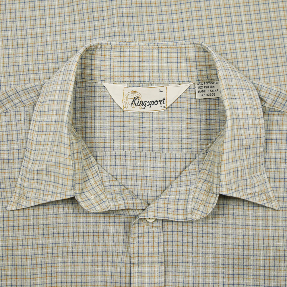 80s King Sport Brand Plaid Check Shirt Size L
