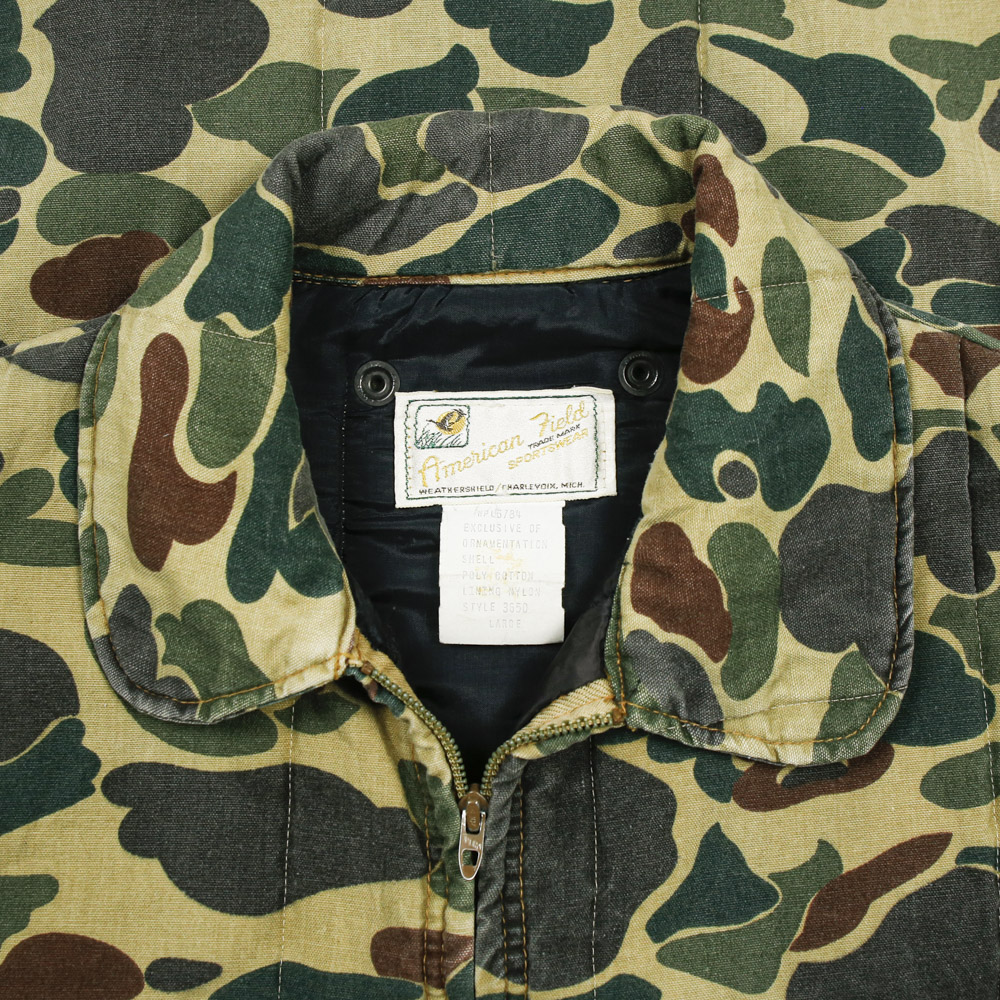 Vtg American Field Frog Camo Hunting Jacket Size L