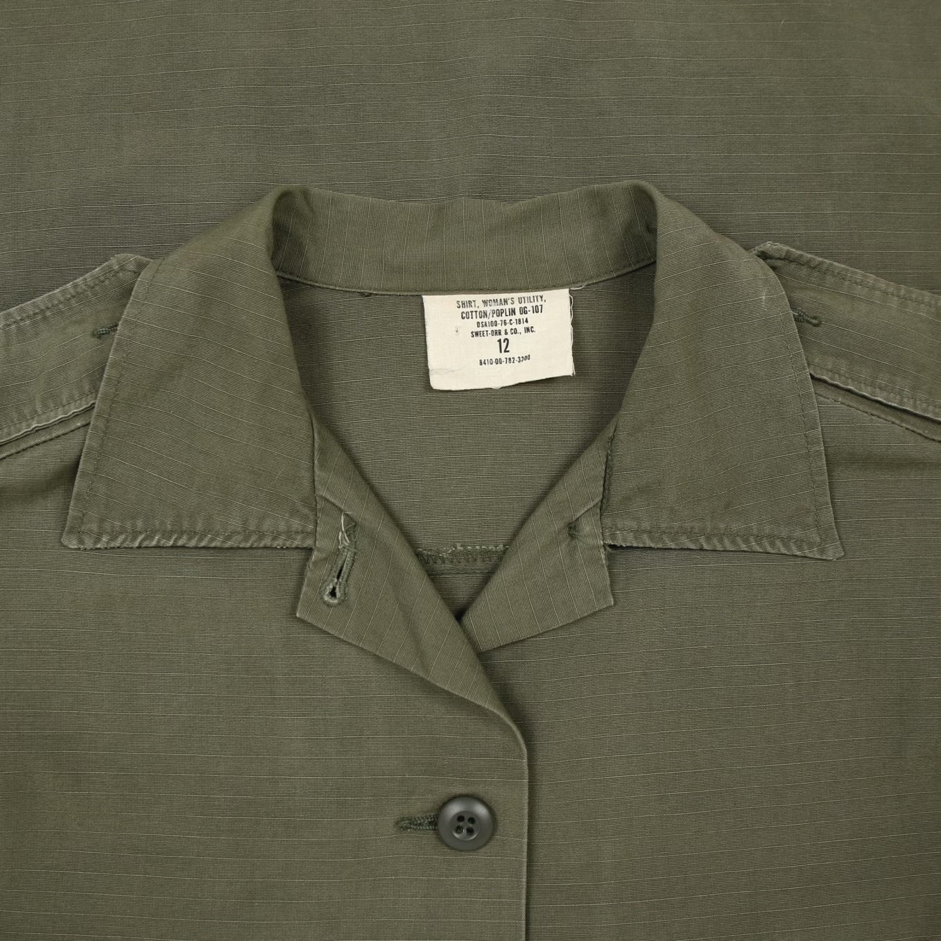 70s U.S Army Ripstop Utility Shirt Women Size 12