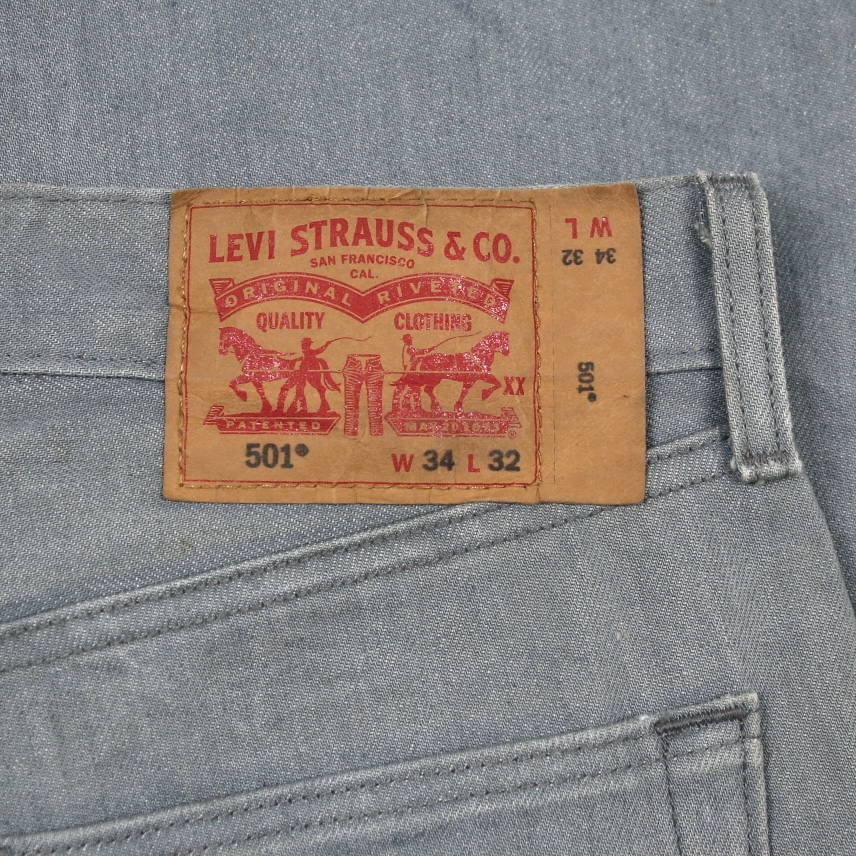 2020s Levi's 501 Grey Denim Jeans Size 34
