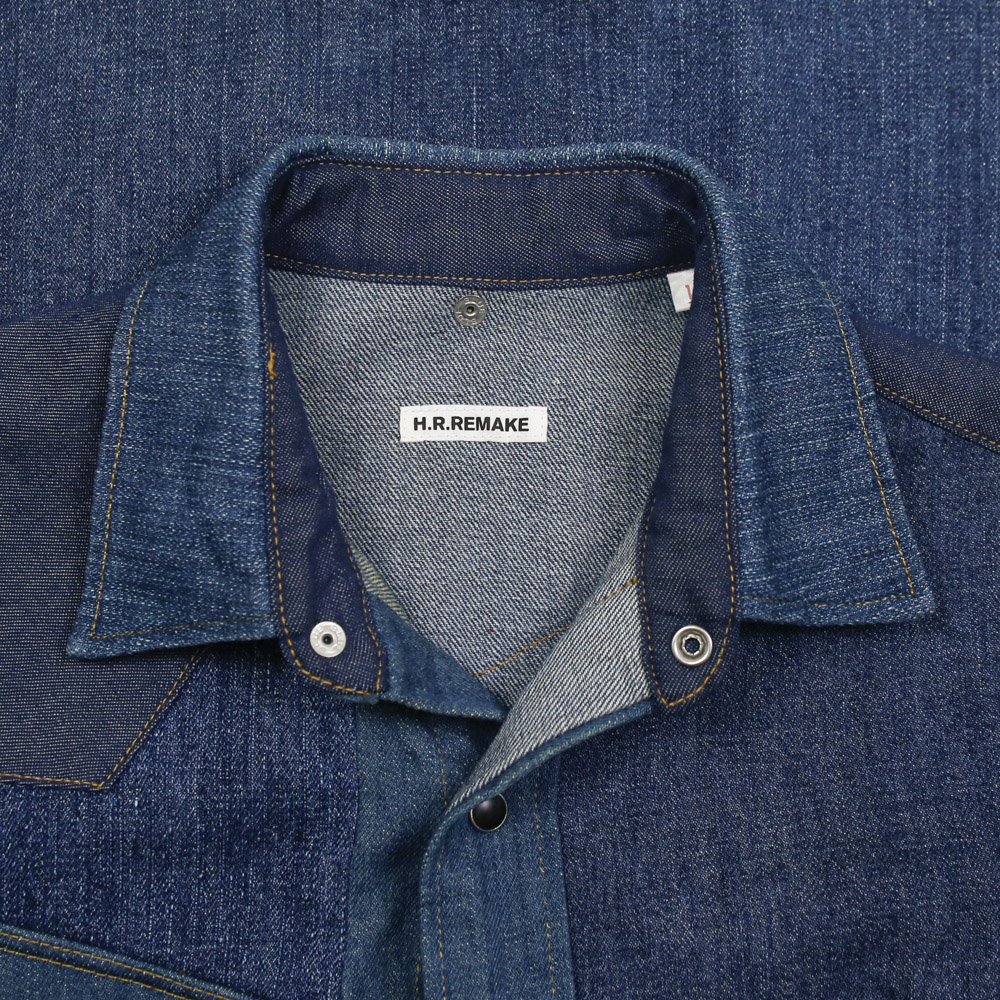 H.R.Remake Blue Blue Denim Western Shirt Size S