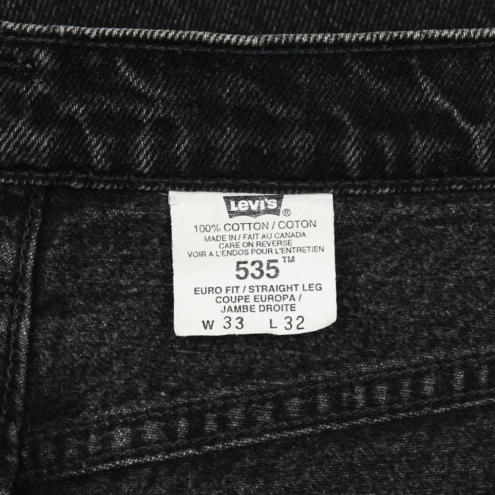 90s Levi's 535 Canada Black Denim Jeans Size 32