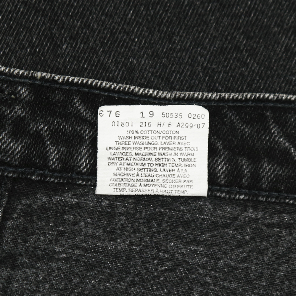 90s Levi's 535 Canada Black Denim Jeans Size 32