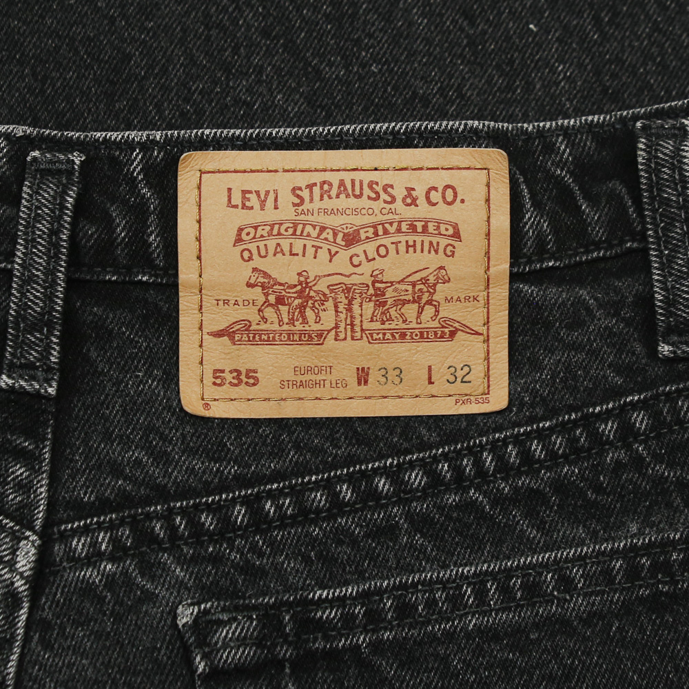 90s Levi's 535 Canada Black Denim Jeans Size 32
