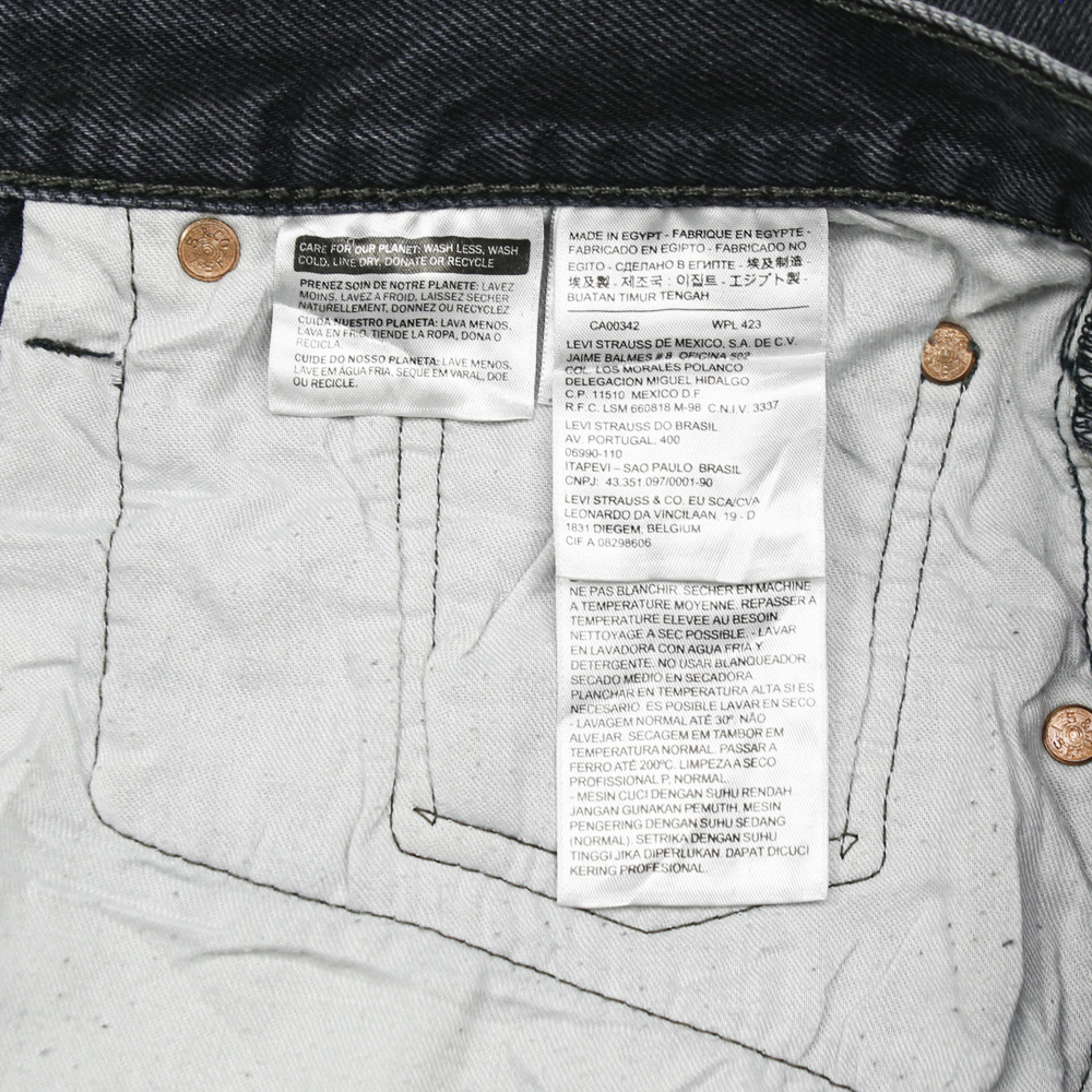 2010s Levi's 501 Black Denim Jeans Size 42