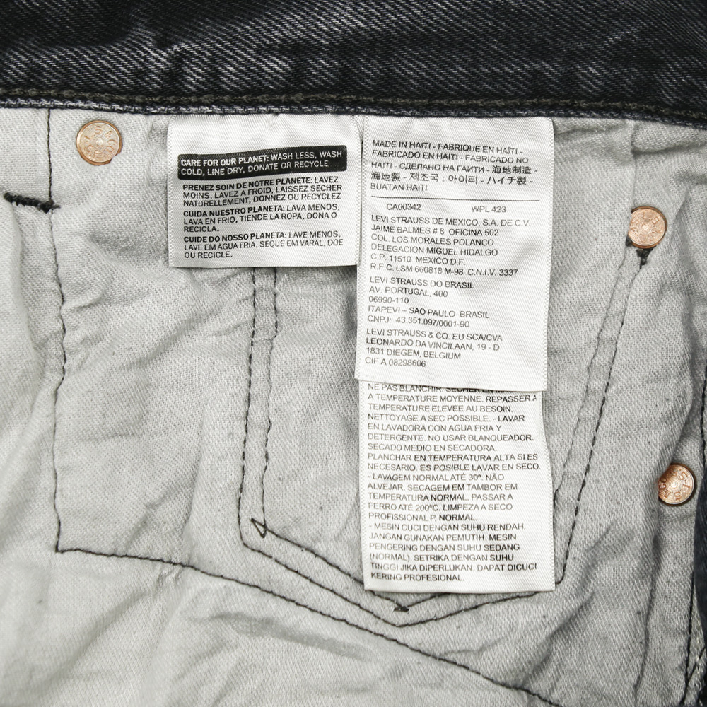 2010s Levi's 501 Black Denim Jeans Size 38