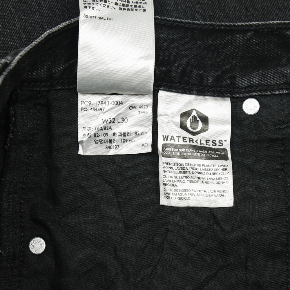 Levi's Premium Black Denim Loose Fit Jeans Size 36