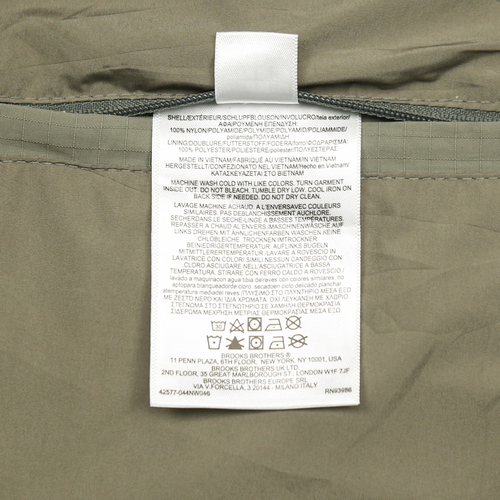 Brooks Brothers Nylon Ripstop Windbreaker Size M