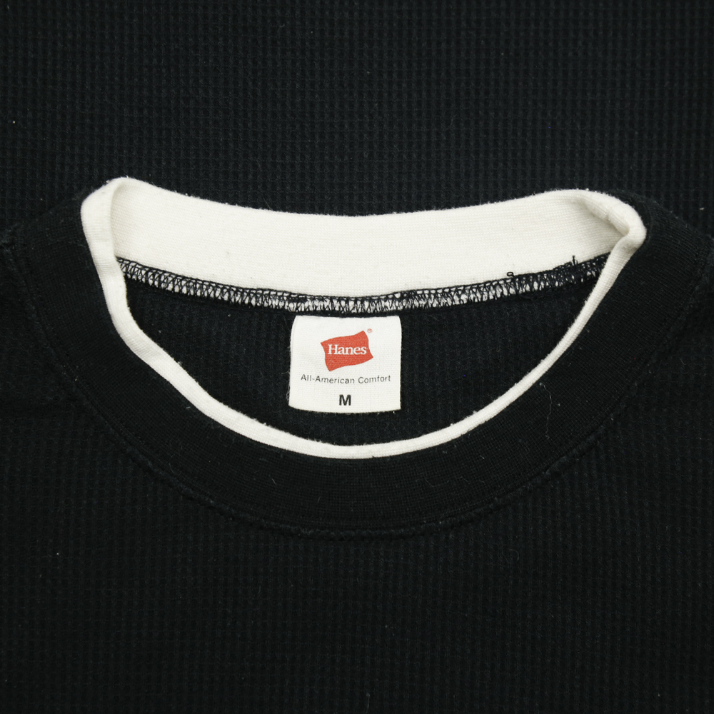 Hanes Comfort Black Waffle T-Shirt Size S