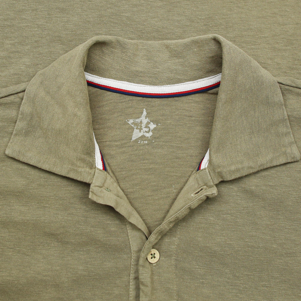 45R 45rpm Japan Olive Polo Shirt Women Size S