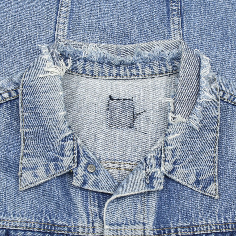 80s Levi's Blue Tab ‘Damaged’ Denim Vest Size L